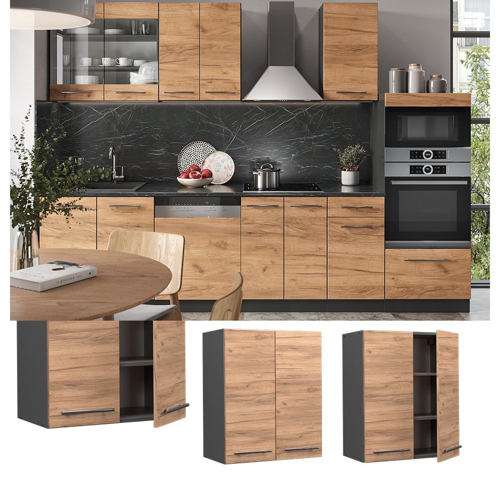 Vicco Hängeschrank Fame-Line, Goldkraft Eiche/Anthrazit, 60 cm (1-St) – Bild 2 von 5