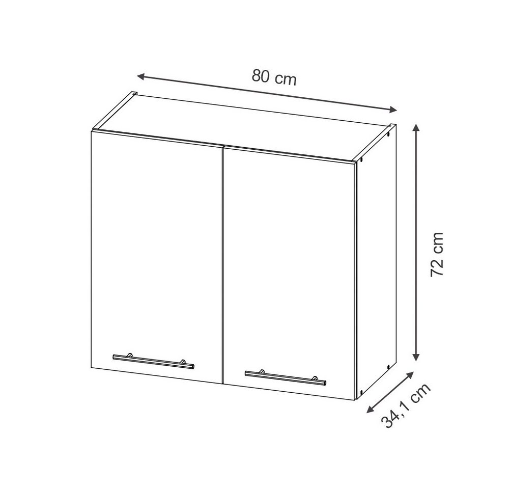 Vicco Hängeschrank Fame-Line, Goldkraft Eiche/Anthrazit, 80 cm (1-St) – Bild 3 von 5