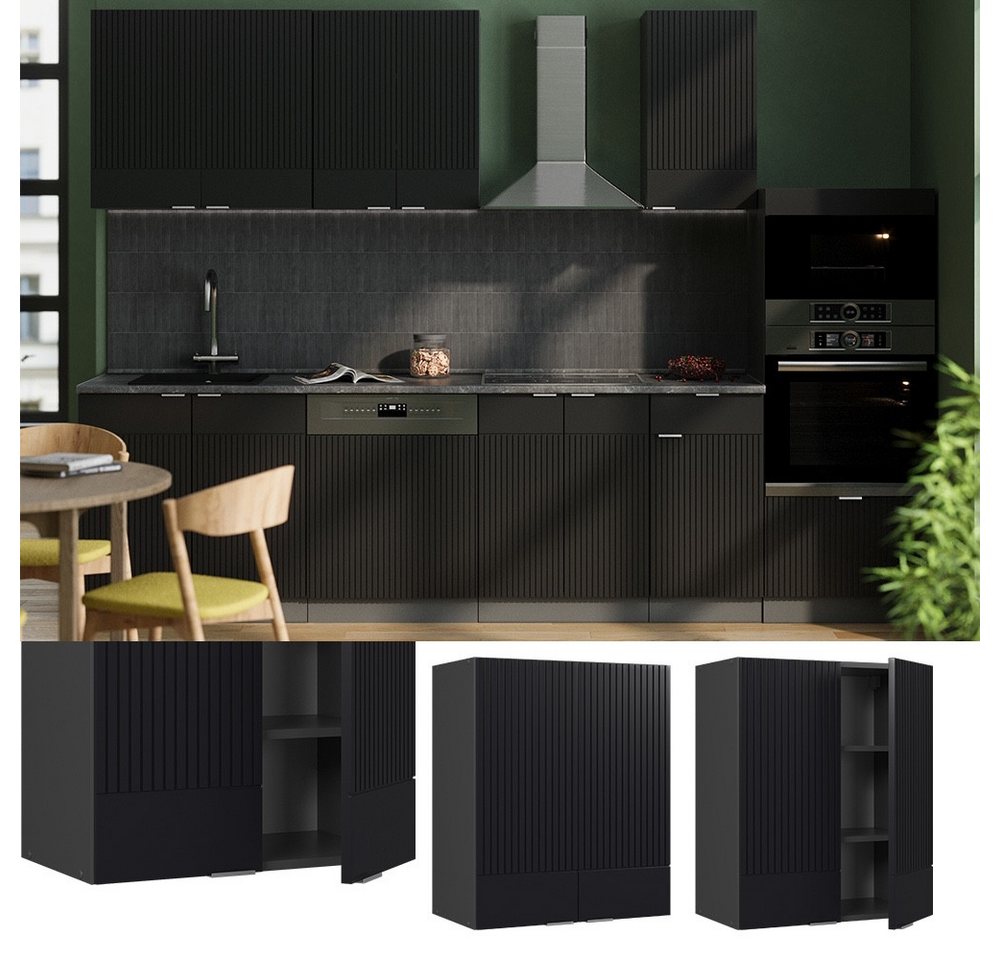 Vicco Hängeschrank Fame-Line, Schwarz gestreift/Anthrazit, 60 cm (1-St) – Bild 2 von 5