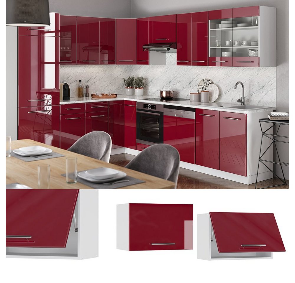 Vicco Hängeschrank Fame-Line, Bordeaux Hochglanz/Weiß, 60 cm Flach (1-St) – Bild 2 von 5