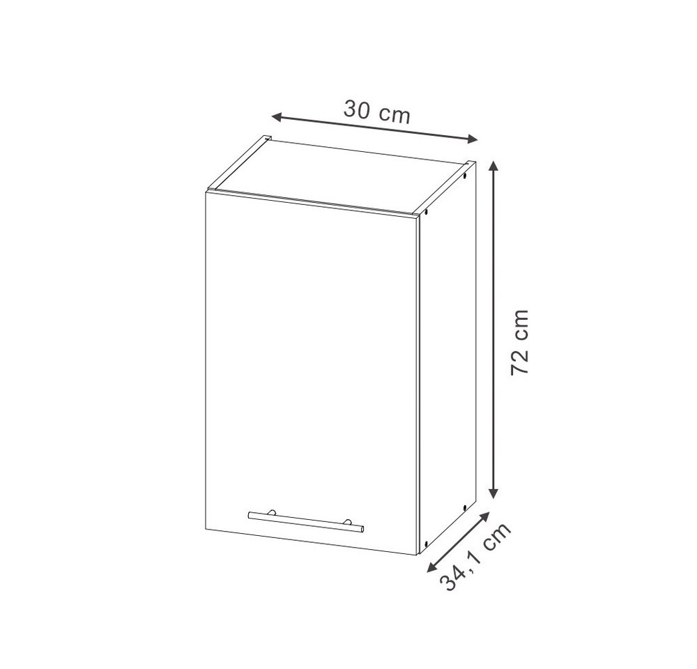 Vicco Hängeschrank Fame-Line, Anthrazit Hochglanz/Anthrazit, 30 cm (1-St) – Bild 3 von 5