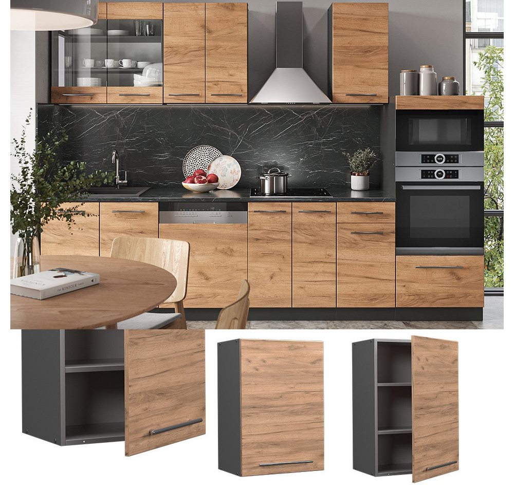 Vicco Hängeschrank Fame-Line, Goldkraft Eiche/Anthrazit, 50 cm (1-St) – Bild 2 von 5