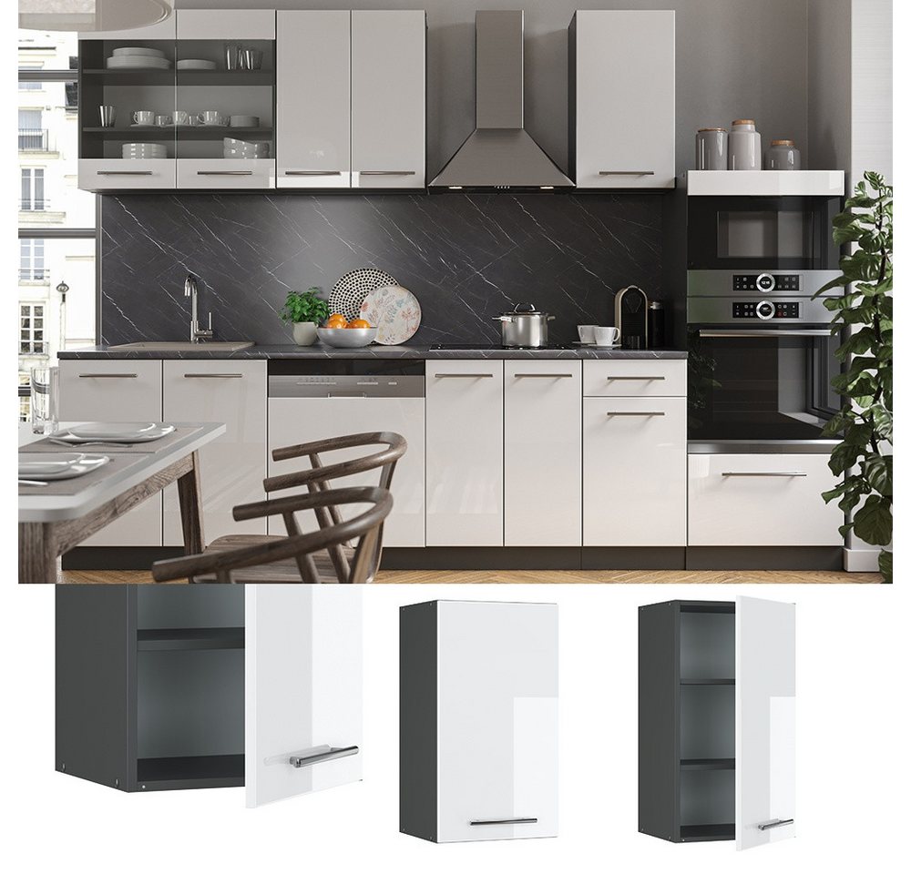 Vicco Hängeschrank Fame-Line, Weiß Hochglanz/Anthrazit, 40 cm (1-St) – Bild 2 von 5