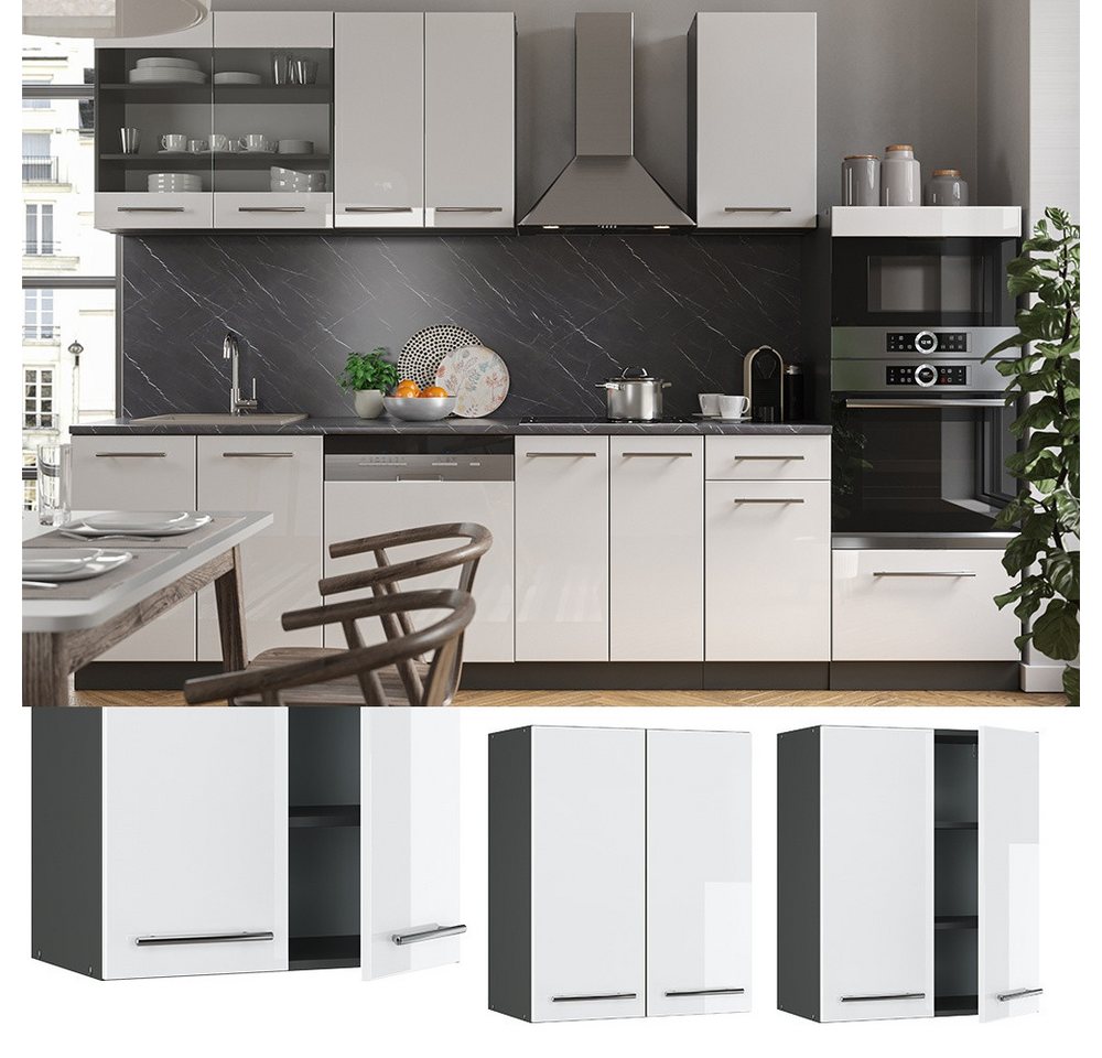 Vicco Hängeschrank Fame-Line, Weiß Hochglanz/Anthrazit, 60 cm (1-St) – Bild 2 von 5