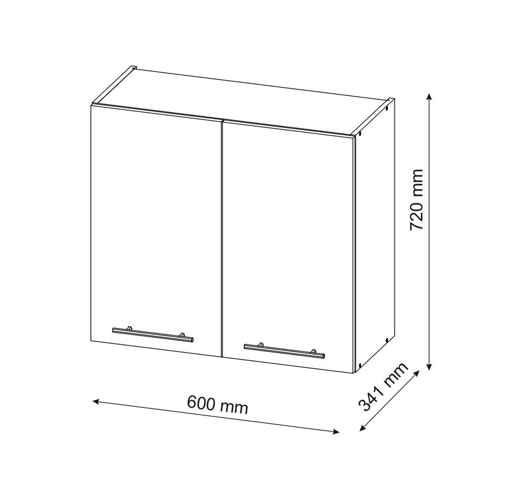 Vicco Hängeschrank Fame-Line, Weiß Hochglanz/Anthrazit, 60 cm (1-St) – Bild 3 von 5