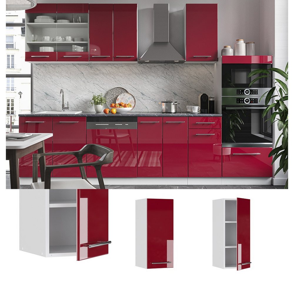 Vicco Hängeschrank Fame-Line, Bordeaux Hochglanz/Weiß, 30 cm (1-St) – Bild 2 von 5