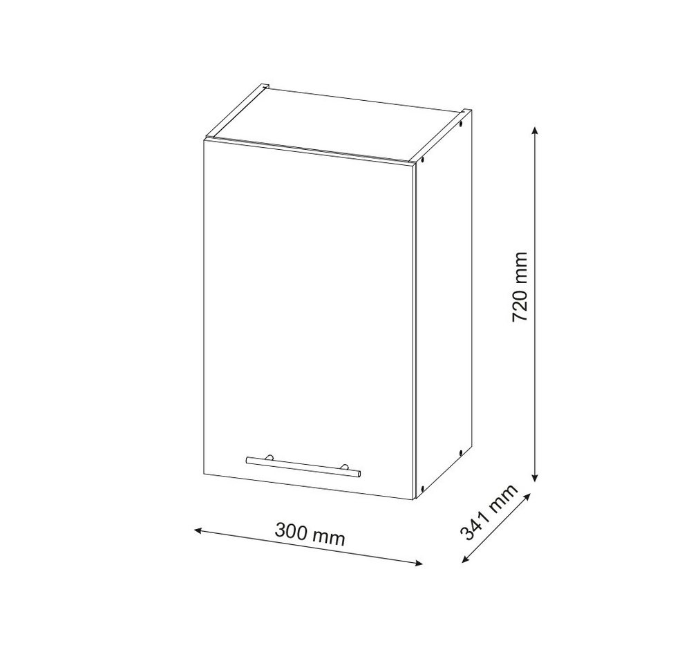 Vicco Hängeschrank Fame-Line, Bordeaux Hochglanz/Weiß, 30 cm (1-St) – Bild 3 von 5