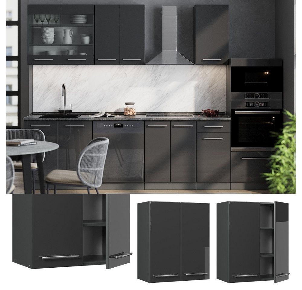 Vicco Hängeschrank Fame-Line, Anthrazit Hochglanz/Anthrazit, 60 cm (1-St) – Bild 2 von 5
