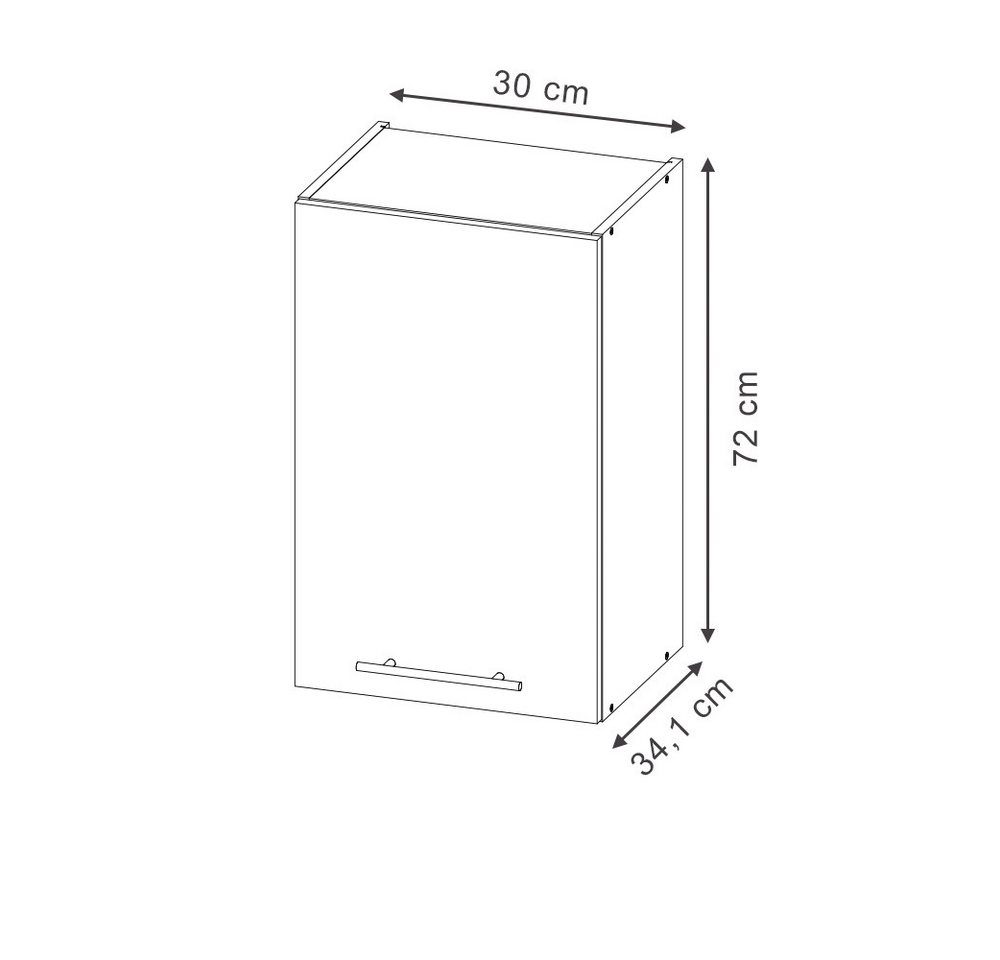 Vicco Hängeschrank Fame-Line, GrauBeige/Weiß, 30 cm (1-St) – Bild 3 von 5