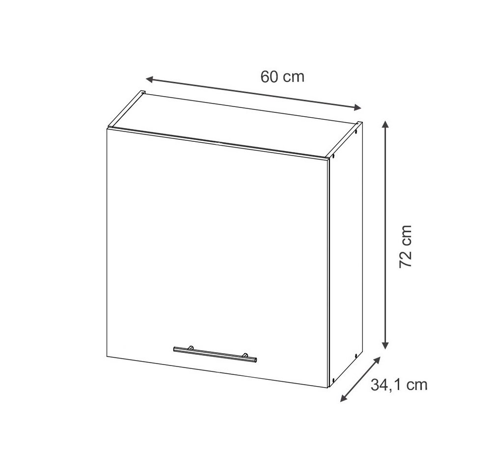 Vicco Hängeschrank Fame-Line, Weiß Hochglanz, 60 cm (1-St) – Bild 2 von 5