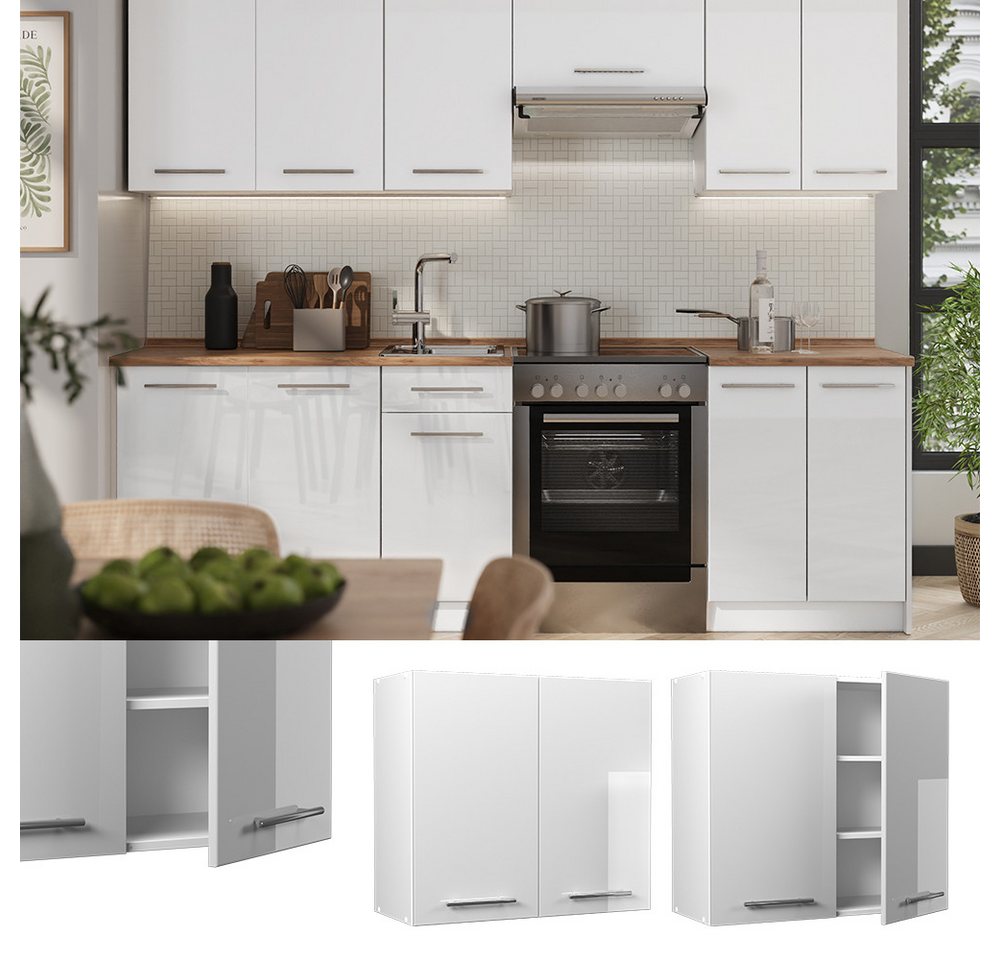 Vicco Hängeschrank Fame-Line, Weiß Hochglanz/Weiß, 80 cm (1-St) – Bild 2 von 5