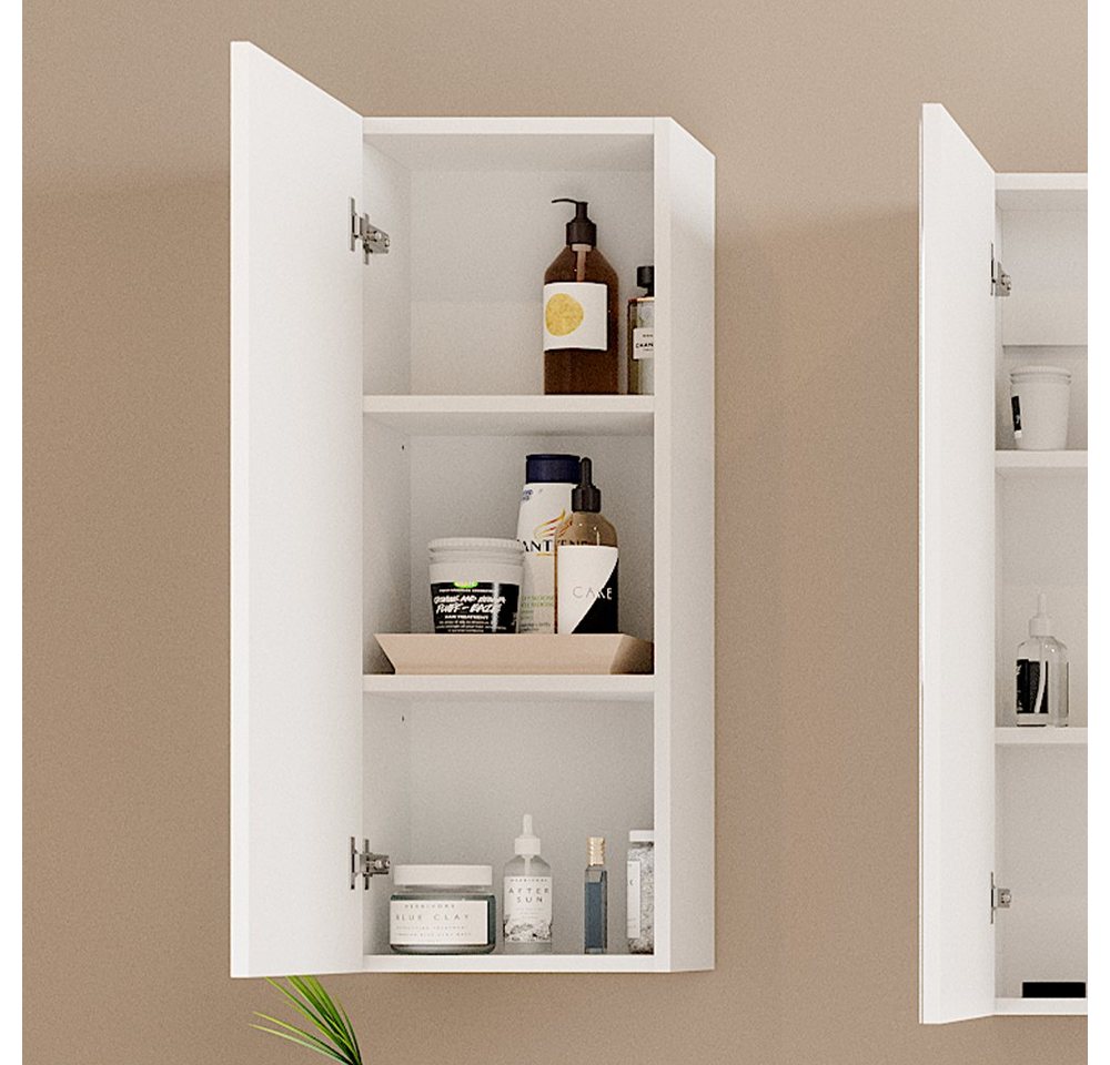 Vicco Hängeschrank Gloria, Weiß/Weiß, 33 x 84 cm mit 2 Regalböden (1-St) – Bild 5 von 5