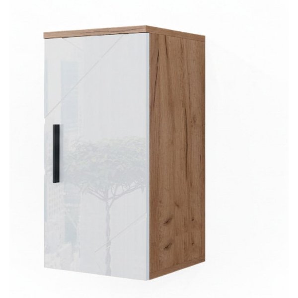Vicco Hängeschrank Irma, Weiß Hochglanz/Goldkraft Eiche, 30 x 59 cm mit Regal (1-St)