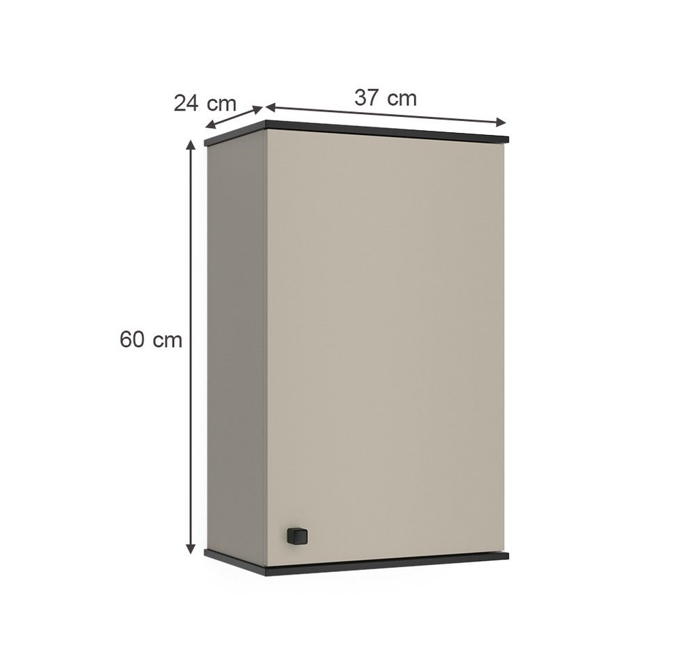 Vicco Hängeschrank Joli, Greige/Schwarz, 37 x 60 cm (1-St) – Bild 3 von 5