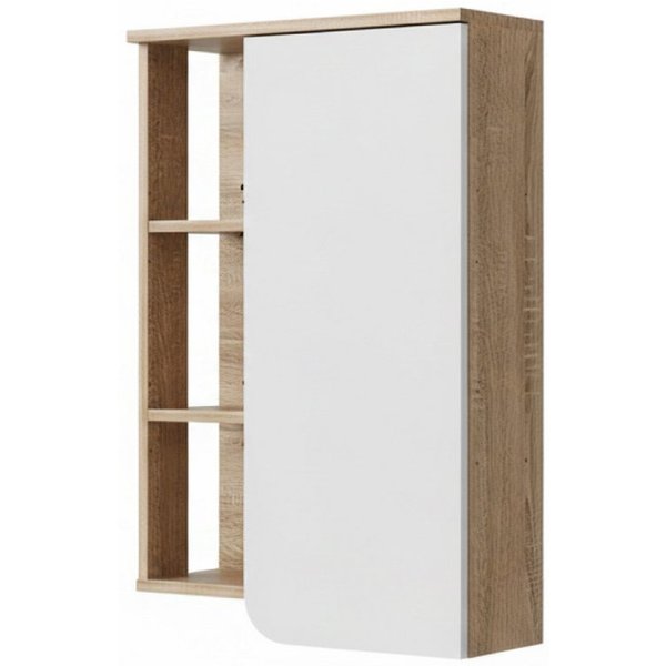 Vicco Hängeschrank Karen, Sonoma/Weiß, 50 x 75 cm mit Tür und offenen Fächern (1-St)