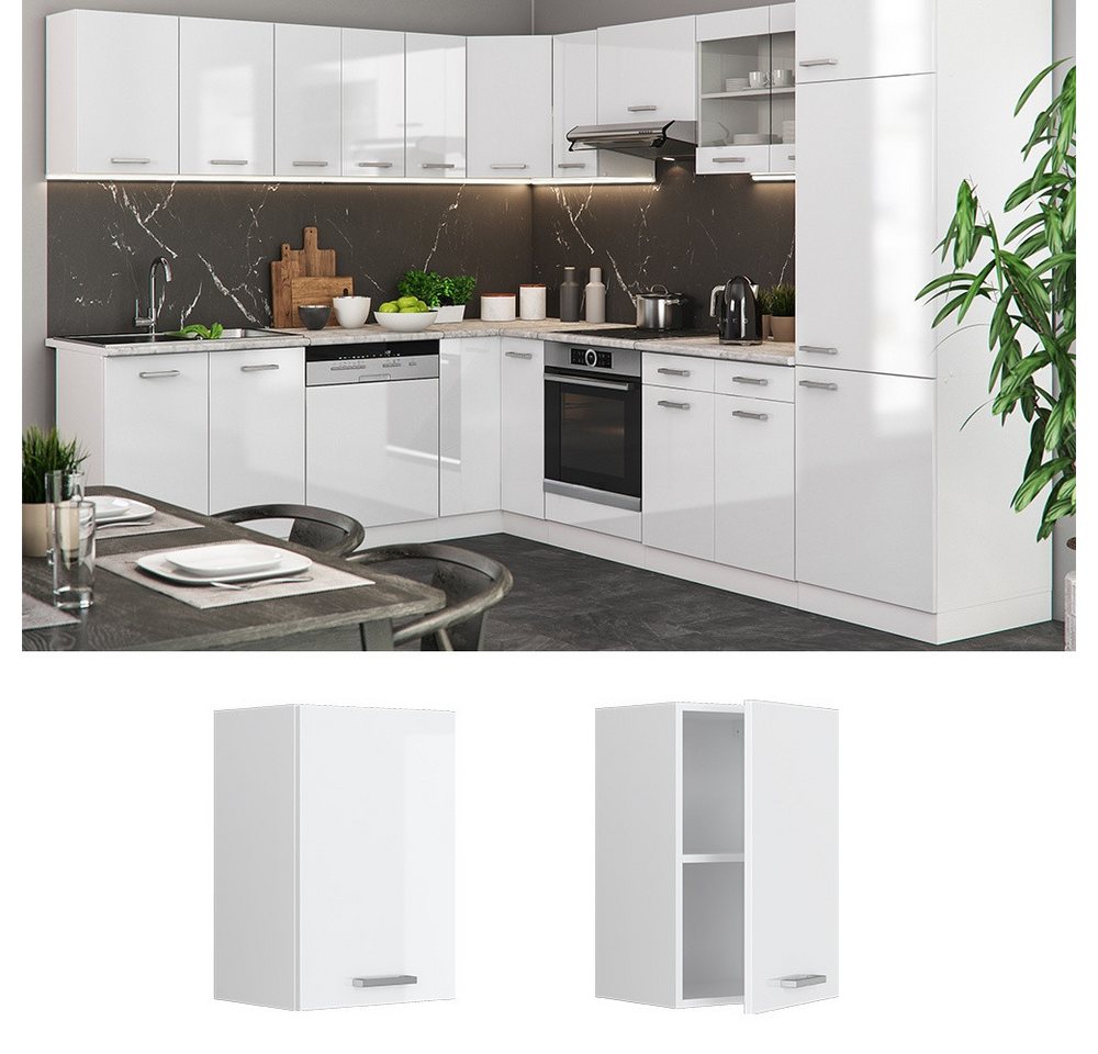 Vicco Hängeschrank R-Line, Weiß Hochglanz/Weiß, 40 cm (1-St) – Bild 2 von 5