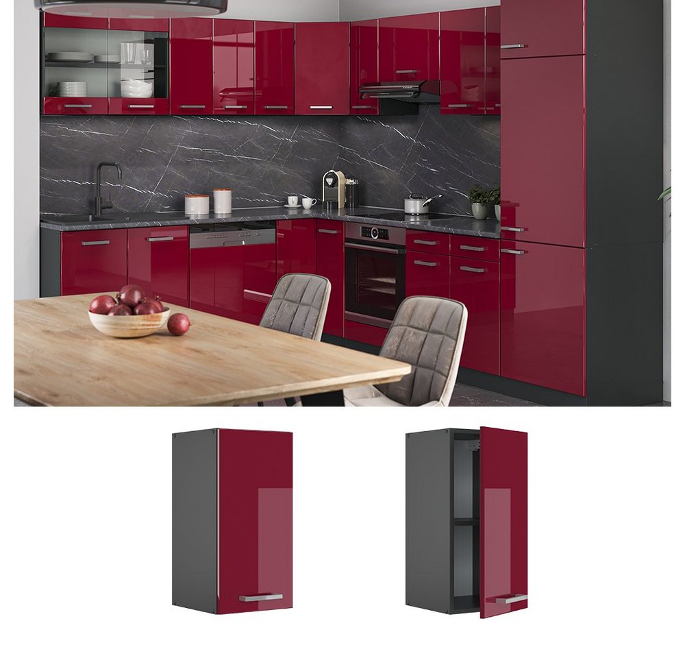 Vicco Hängeschrank R-Line, Rot Hochglanz/Anthrazit, 30 cm (1-St) – Bild 2 von 5