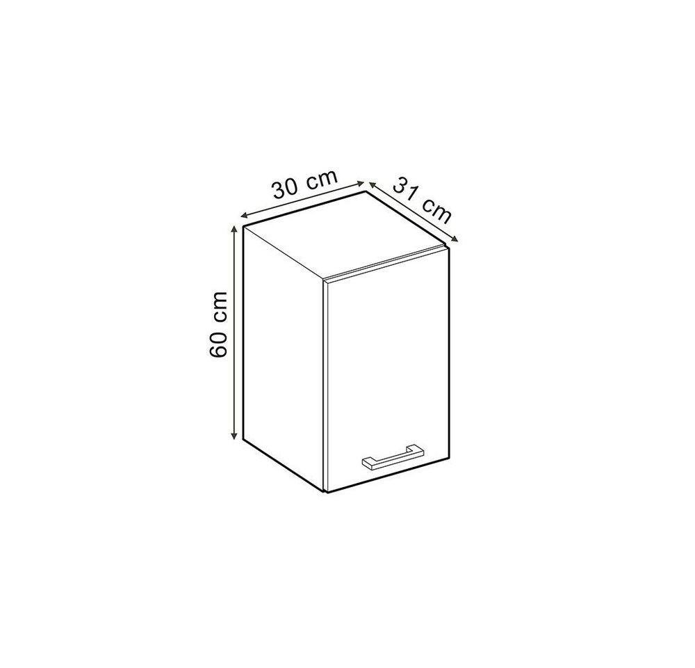 Vicco Hängeschrank R-Line, Rot Hochglanz/Anthrazit, 30 cm (1-St) – Bild 3 von 5