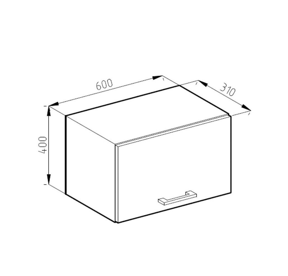 Vicco Hängeschrank R-Line, Goldkraft Eiche/Anthrazit, 60 cm Flach (1-St) – Bild 3 von 5
