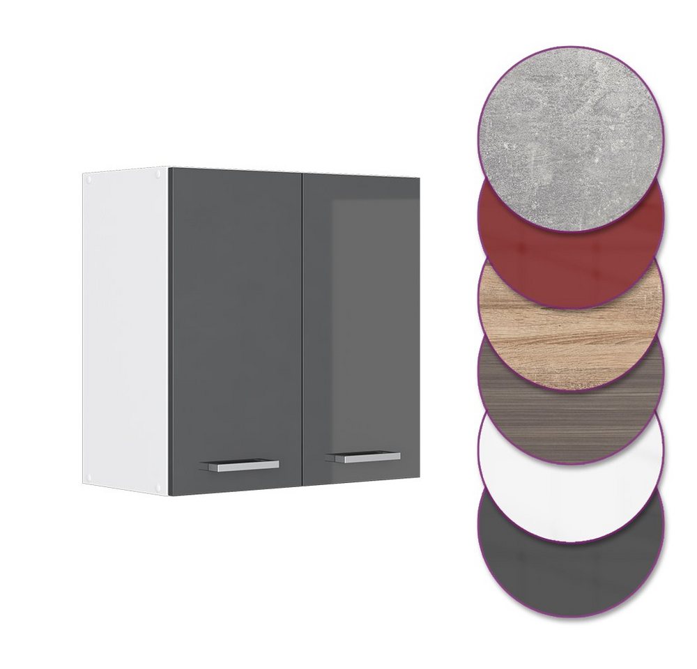 Vicco Hängeschrank R-Line, Anthrazit Hochglanz/Weiß, 60 cm (1-St) – Bild 5 von 5