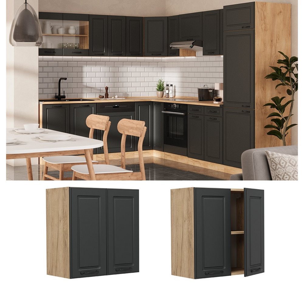 Vicco Hängeschrank R-Line, Anthrazit Landhaus/Goldkraft Eiche, 60 cm (1-St) – Bild 2 von 5