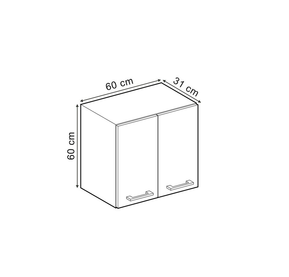 Vicco Hängeschrank R-Line, Anthrazit Landhaus/Goldkraft Eiche, 60 cm (1-St) – Bild 3 von 5