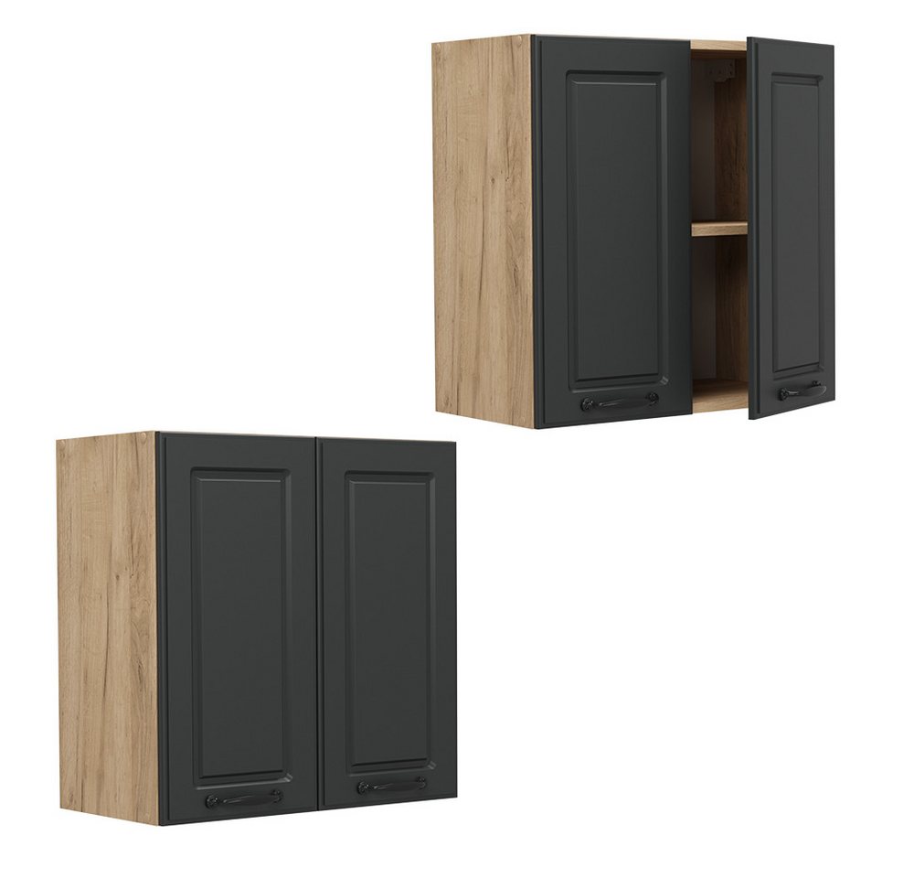 Vicco Hängeschrank R-Line, Anthrazit Landhaus/Goldkraft Eiche, 60 cm (1-St) – Bild 5 von 5