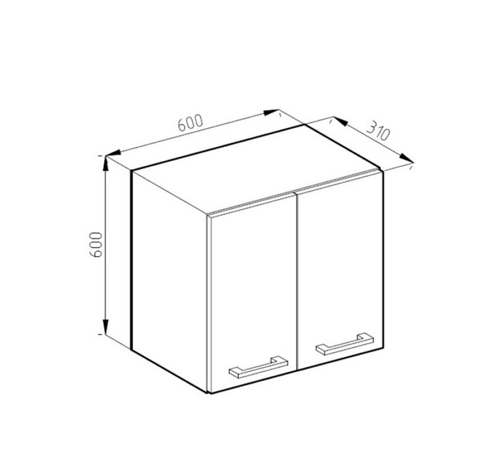 Vicco Hängeschrank R-Line, Goldkraft Eiche/Anthrazit, 60 cm (1-St) – Bild 3 von 5