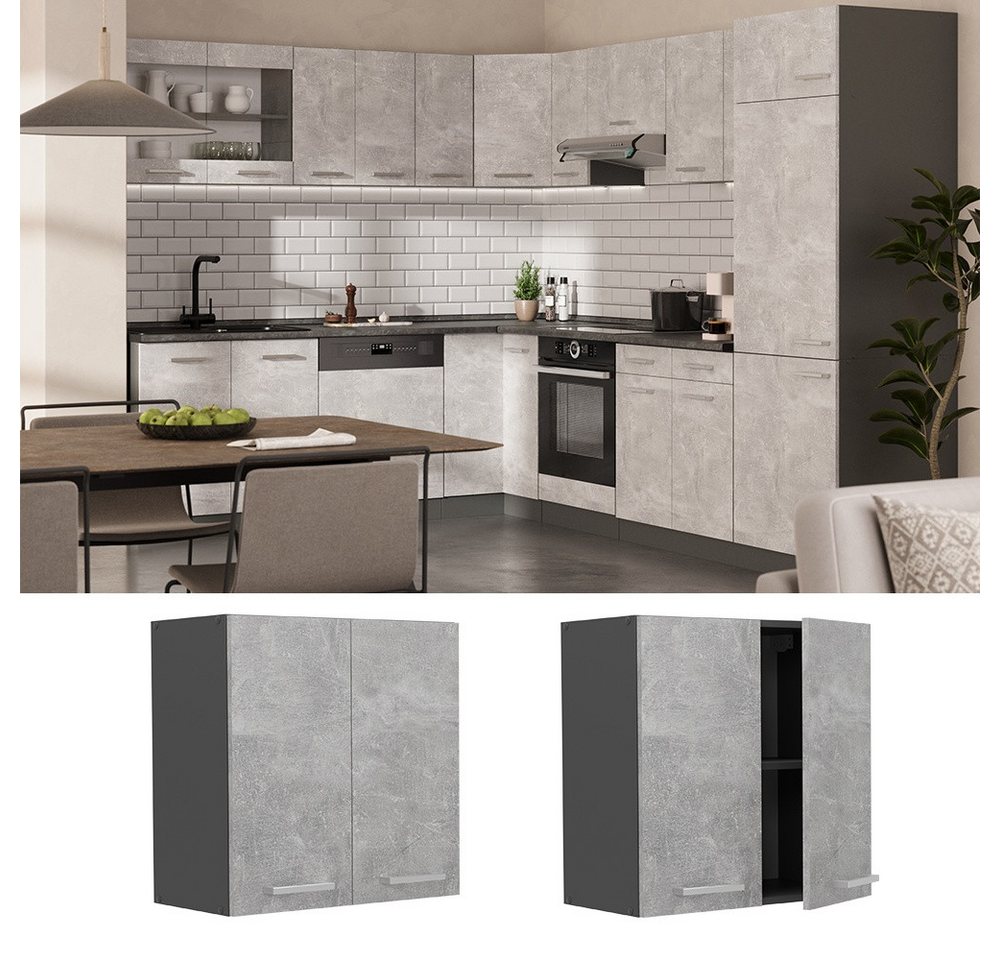Vicco Hängeschrank R-Line, Beton/Anthrazit, 60 cm (1-St) – Bild 2 von 5