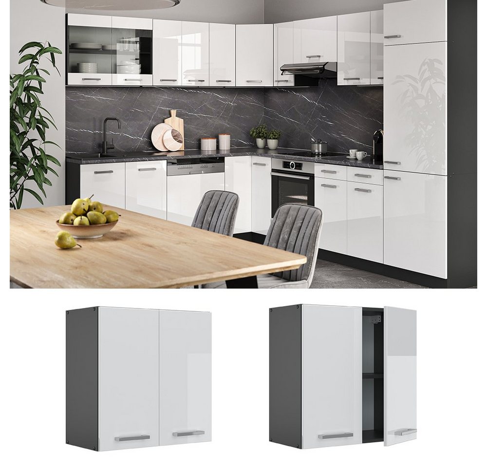 Vicco Hängeschrank R-Line, Weiß Hochglanz/Anthrazit, 60 cm (1-St) – Bild 2 von 5