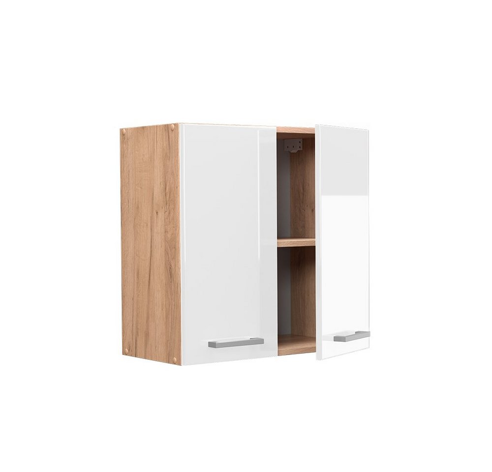 Vicco Hängeschrank R-Line, Weiß Hochglanz/Goldkraft Eiche, 60 cm (1-St) – Bild 4 von 5