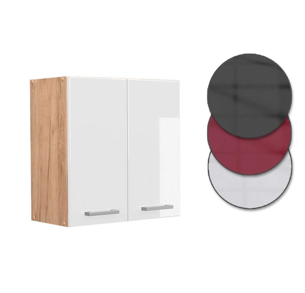 Vicco Hängeschrank R-Line, Weiß Hochglanz/Goldkraft Eiche, 60 cm (1-St) – Bild 5 von 5