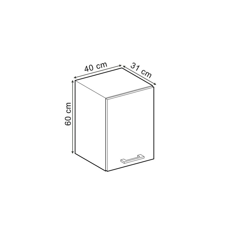 Vicco Hängeschrank R-Line, Anthrazit Landhaus/Goldkraft Eiche, 40 cm (1-St) – Bild 3 von 5