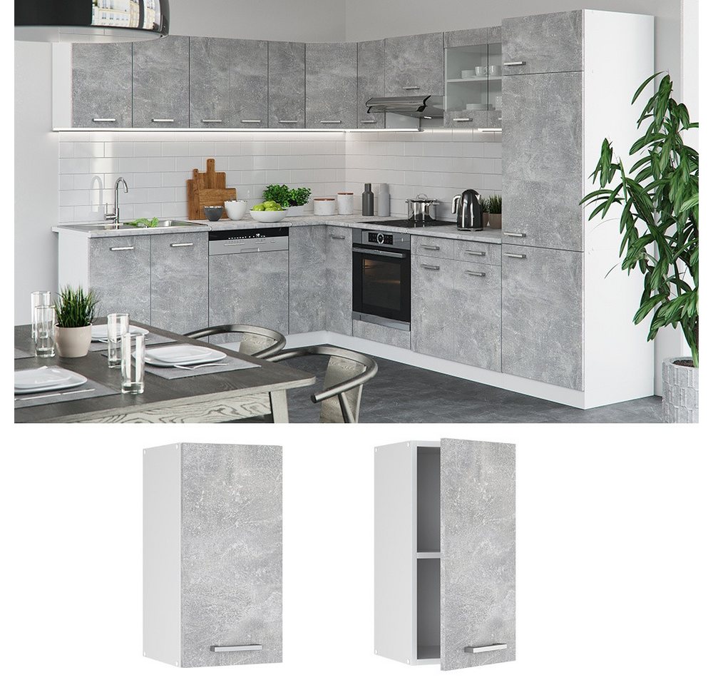 Vicco Hängeschrank R-Line, Beton/Weiß, 40 cm (1-St) – Bild 2 von 5