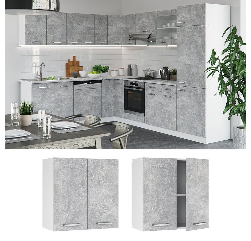Vicco Hängeschrank R-Line, Beton/Weiß, 60 cm (1-St) – Bild 2 von 5