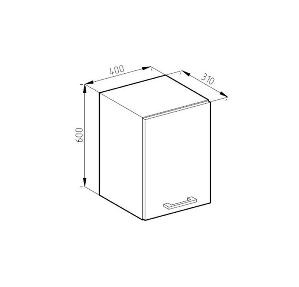 Vicco Hängeschrank R-Line, Grau/Weiß, 40 cm (1-St) – Bild 3 von 5