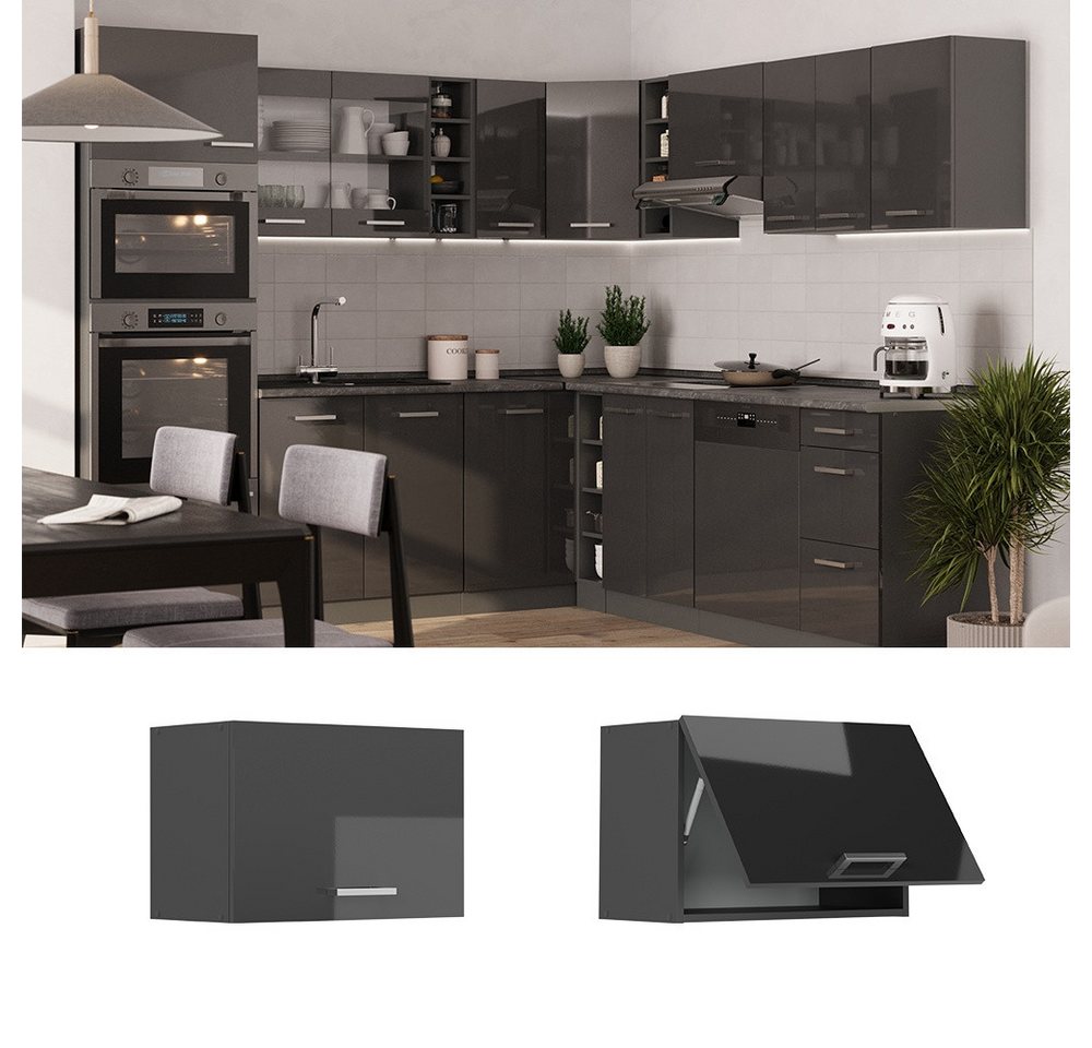 Vicco Hängeschrank R-Line, Anthrazit Hochglanz/Anthrazit, 60 cm Flach (1-St) – Bild 2 von 5