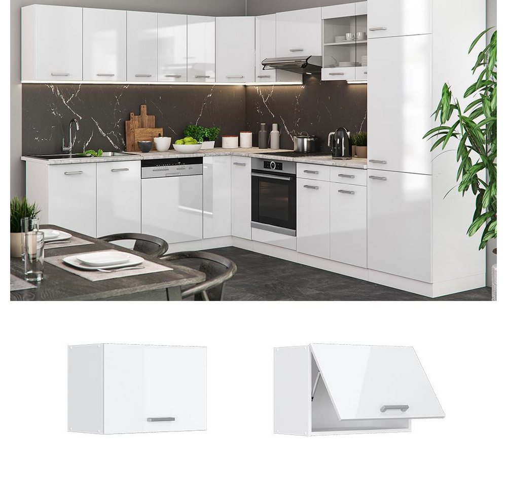 Vicco Hängeschrank R-Line, Weiß Hochglanz/Weiß, 60 cm Flach (1-St) – Bild 2 von 5