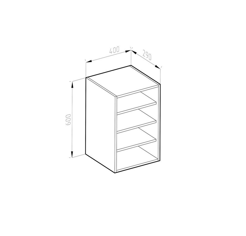 Vicco Hängeschrank R-Line, Weiß/Weiß, 40 cm (1-St) – Bild 3 von 5