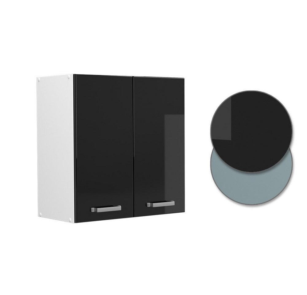 Vicco Hängeschrank R-Line, Schwarz Hochglanz/Weiß, 60 cm (1-St) – Bild 5 von 5