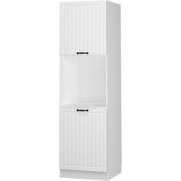 Vicco Herdumbauschrank Fame-Line, Weiß Landhaus/Weiß, 60 cm offen (1-St)