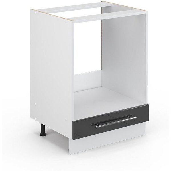 Vicco Herdumbauschrank Fame-Line, Anthrazit Hochglanz/Weiß, 60 cm ohne Arbeitsplatte (1-St)