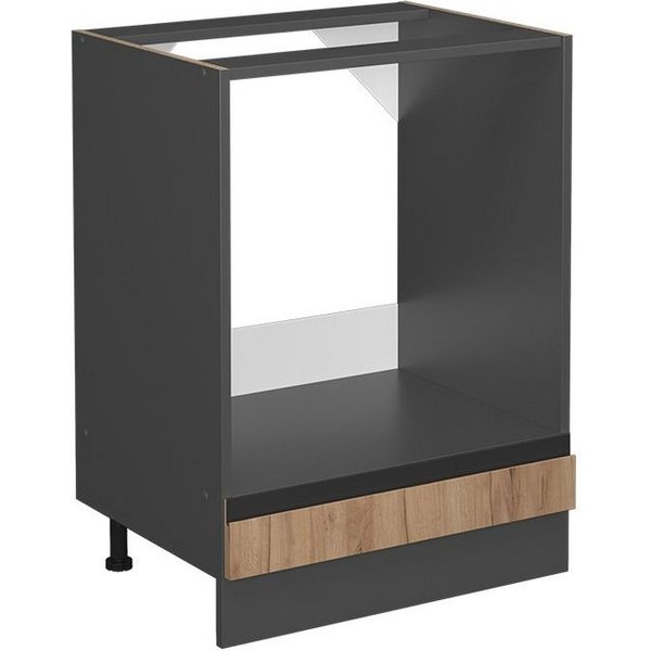 Vicco Herdumbauschrank R-Line, Goldkraft Eiche/Anthrazit, 60 cm J-Shape, ohne Arbeitsplatte (1-St)
