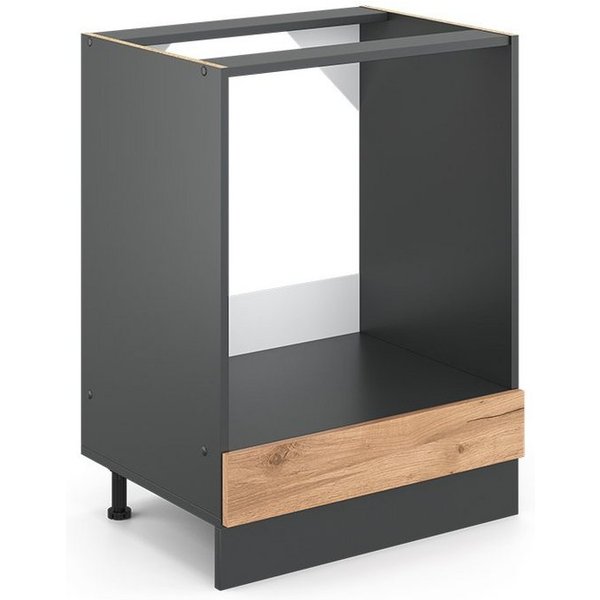 Vicco Herdumbauschrank R-Line, Goldkraft Eiche/Anthrazit, 60 cm, AP Anthrazit (1-St)