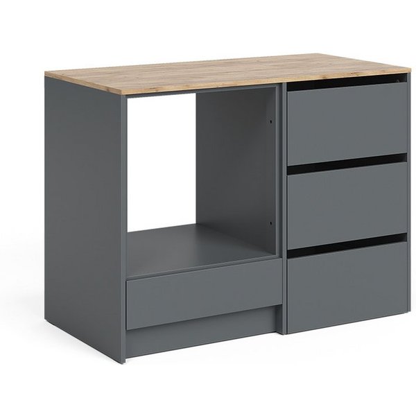 Vicco Herdumbauschrank Viktor, Anthrazit/Goldkraft Eiche, 116.8 cm mit 4 praktischen Schub... (1-St)
