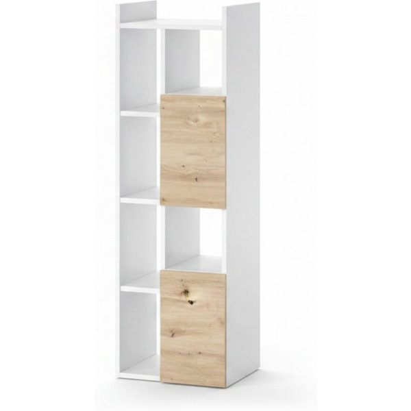 Vicco Hochschrank Alf, Weiß/Eiche, 36 x 117 cm mit 2 Schubladen (1-St)