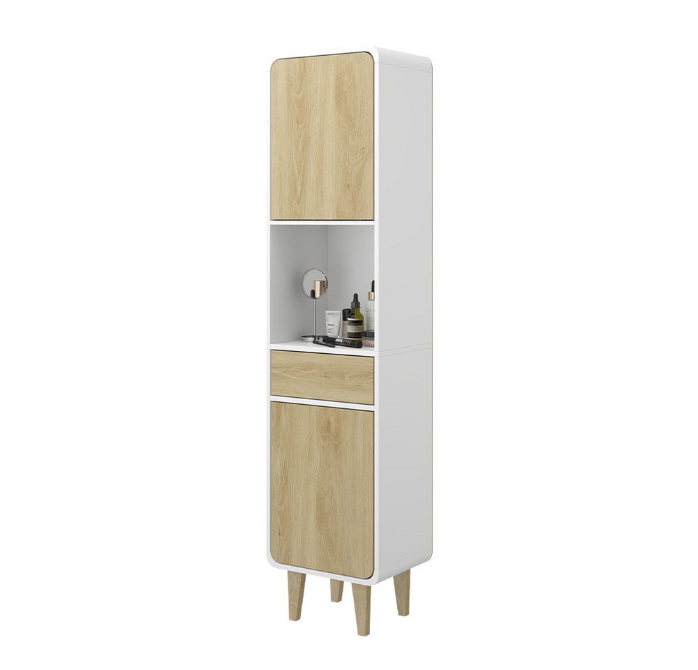 Vicco Hochschrank Arla, Weiß/Eiche, 40 x 161 cm (1-St) – Bild 4 von 5