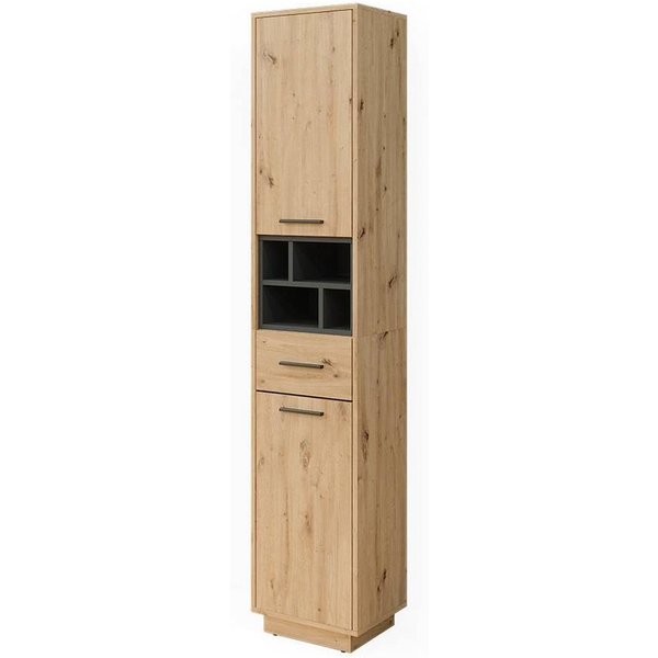 Vicco Hochschrank Beatrice, Artisan Eiche/Anthrazit/Anthrazit, 38 x 190 cm mit Türen... (1-St)