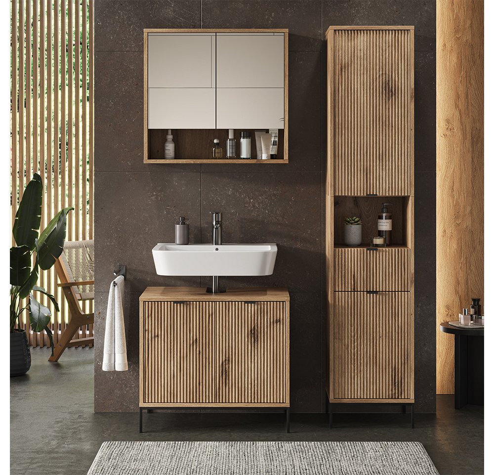 Vicco Hochschrank Eliza, Viking Oak/Sonoma, 40 x 190 cm mit Tür und Schublade (1-St) – Bild 4 von 5