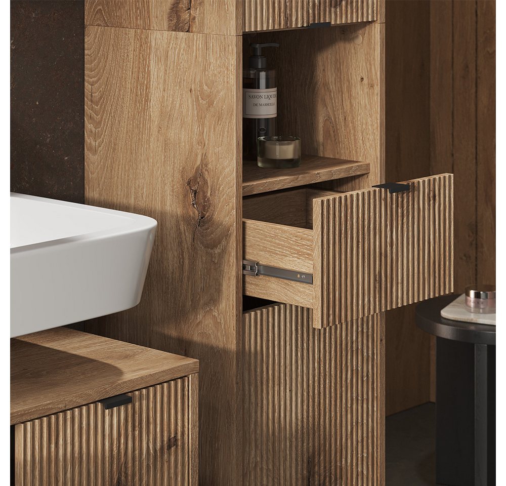 Vicco Hochschrank Eliza, Viking Oak/Sonoma, 40 x 190 cm mit Tür und Schublade (1-St) – Bild 5 von 5